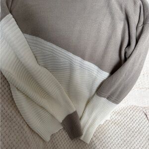 Two-Tone Knit Sweater